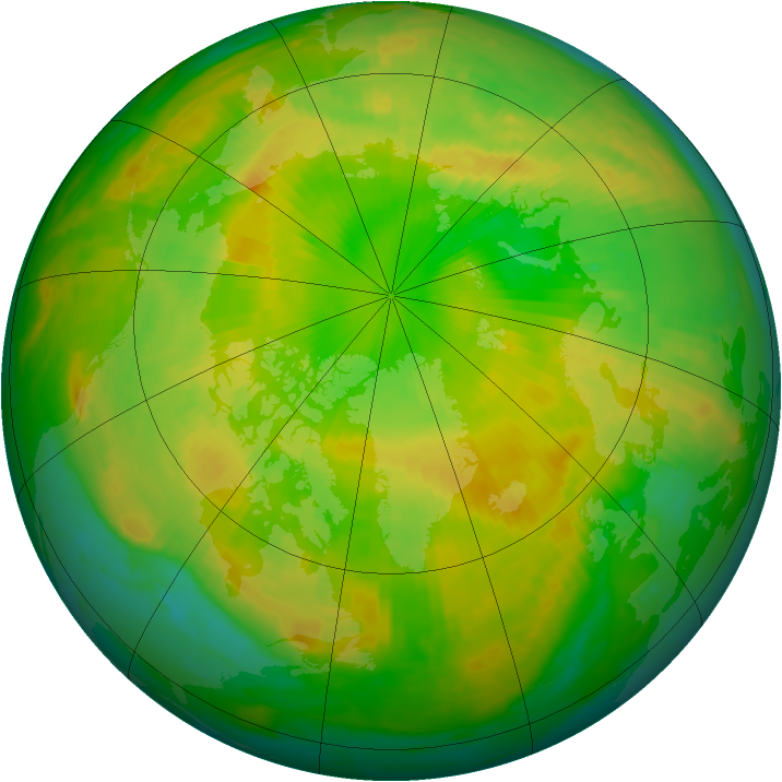Arctic ozone map for 01 June 2000